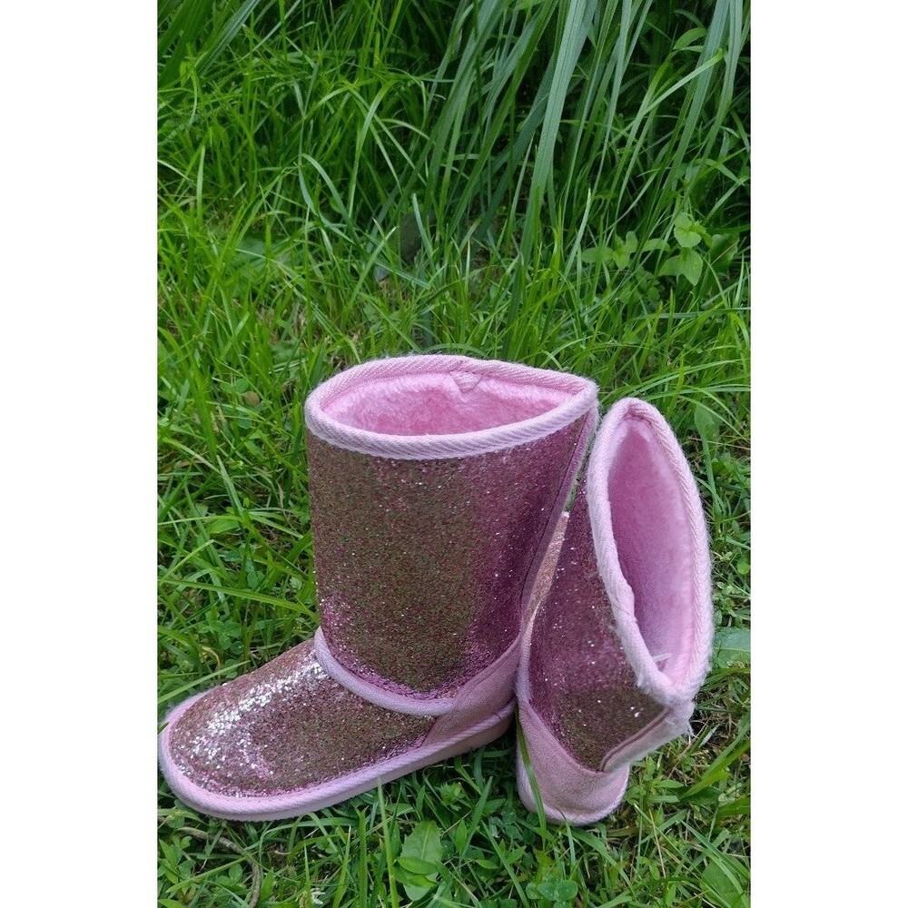 Glitter Fuzzy Girls Pink Size T6 by Fab Kids